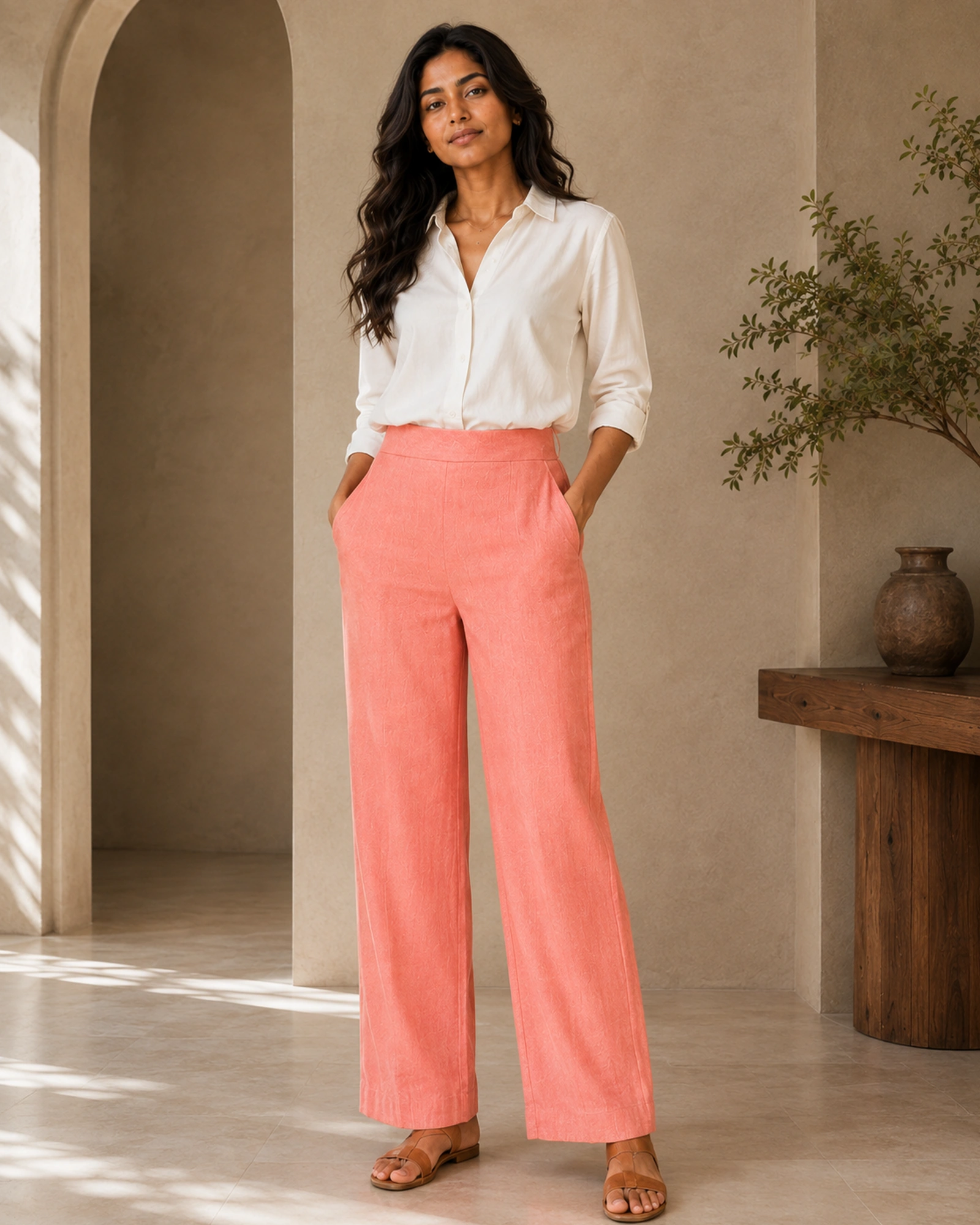 Emy Cotton Mixed Linen Pant - Image 2