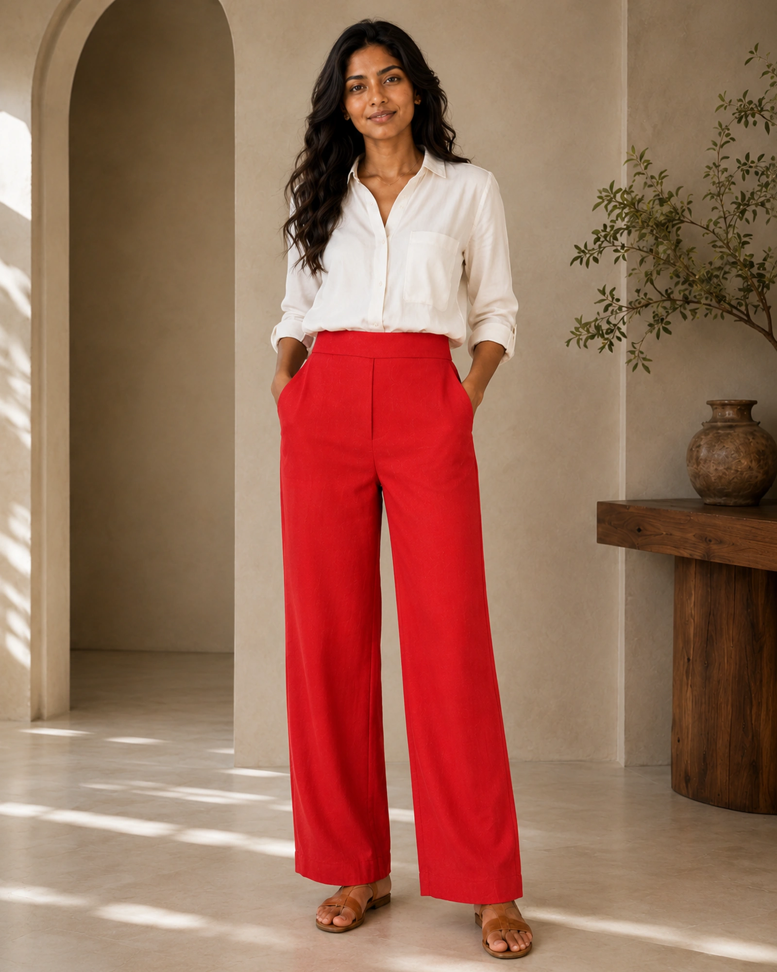 Emy Cotton Mixed Linen Pant - Image 3