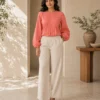 Alice Cotton Mixed Linen Top