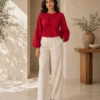 Alice Cotton Mixed Linen Top - Image 2