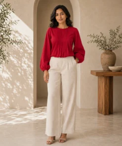 Alternative view of Alice Cotton Mixed Linen Top