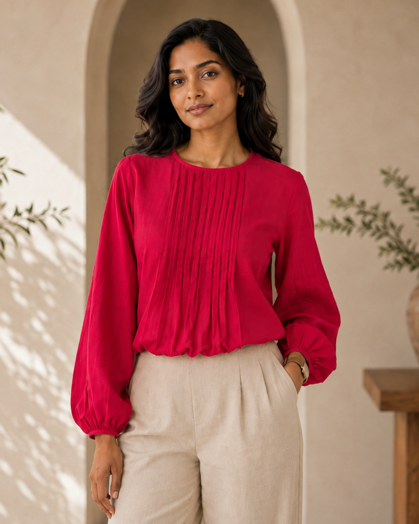 Alice Cotton Mixed Linen Top - Image 5