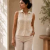 Ally Cotton Mixed Linen Crop Top - Image 6