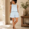 Beth Cotton Solid Crop Top - Image 2