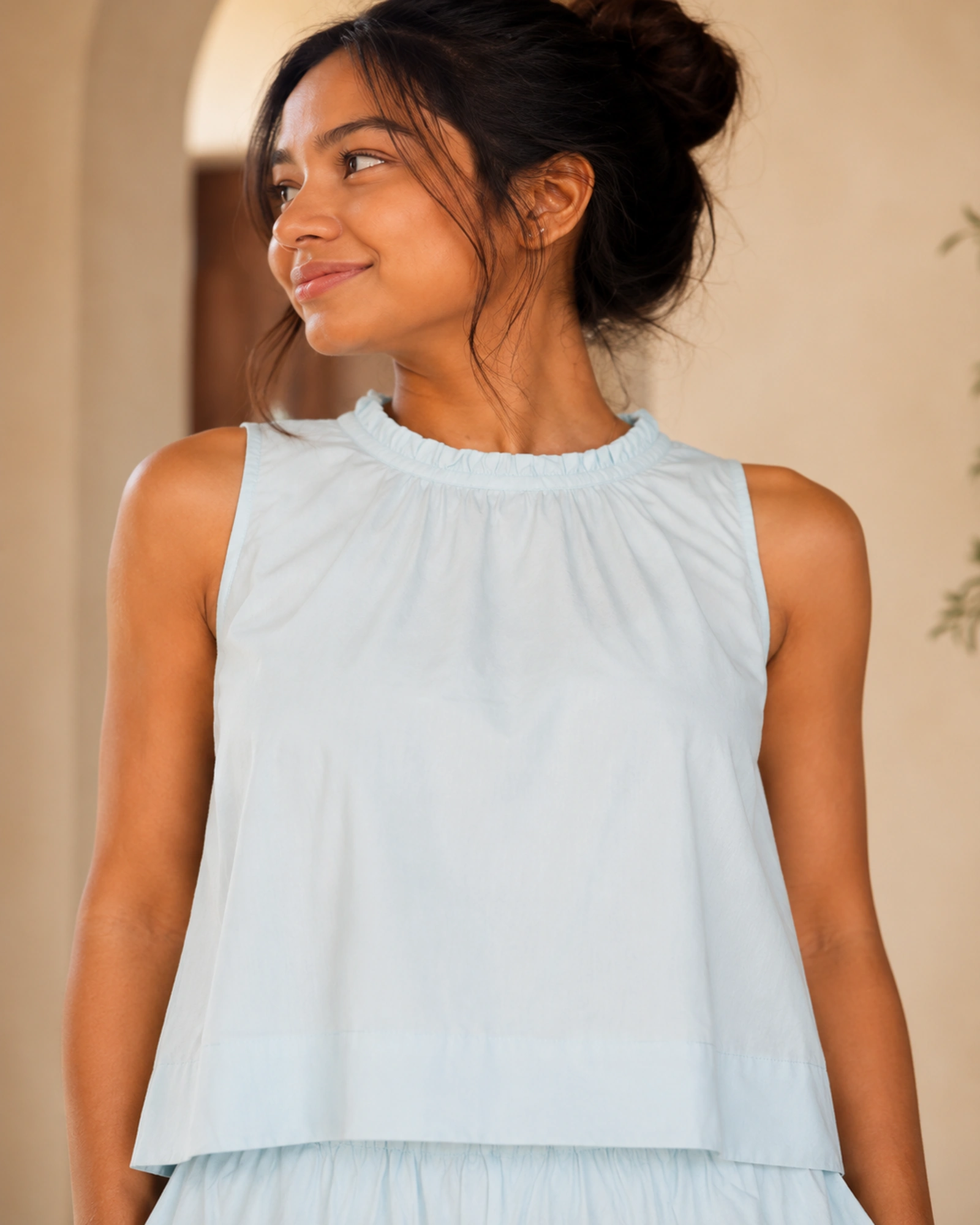 Beth Cotton Solid Crop Top - Image 4