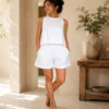 Beth Cotton Solid Crop Top