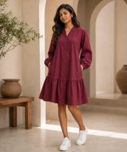 Tatiyana Cotton Solid Dress