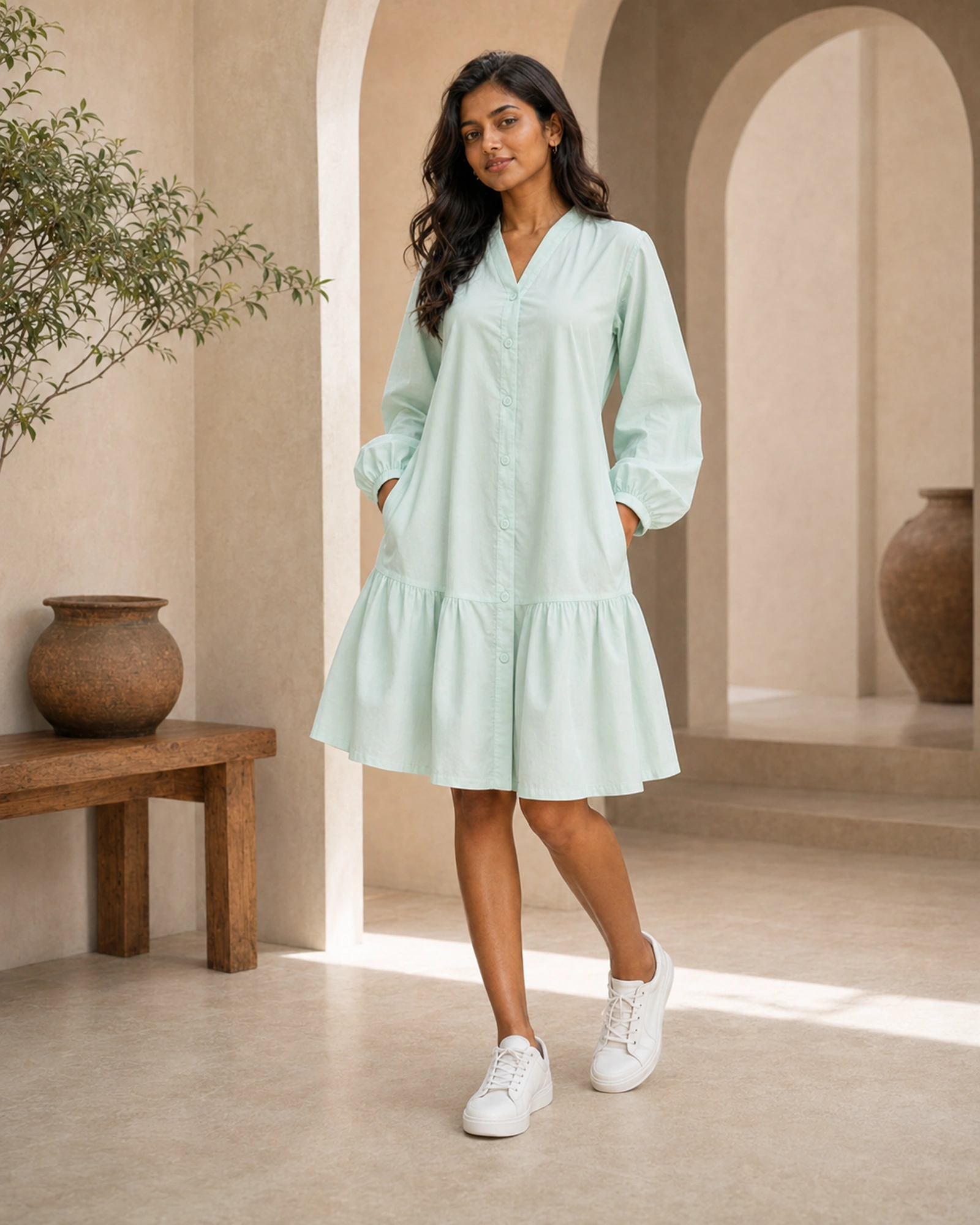 Tatiyana Cotton Solid Dress - Image 3
